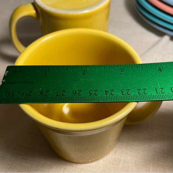 Vintage HLC Fiesta USA yellow MUG SET wide D handle 2 MUGS fiesta ware - Picture 7 of 16